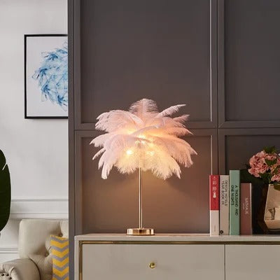 Snow White Feather Table Lamp
