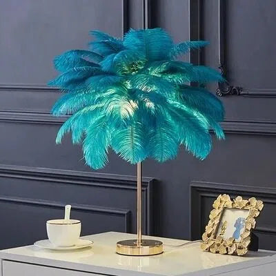 Snow White Feather Table Lamp