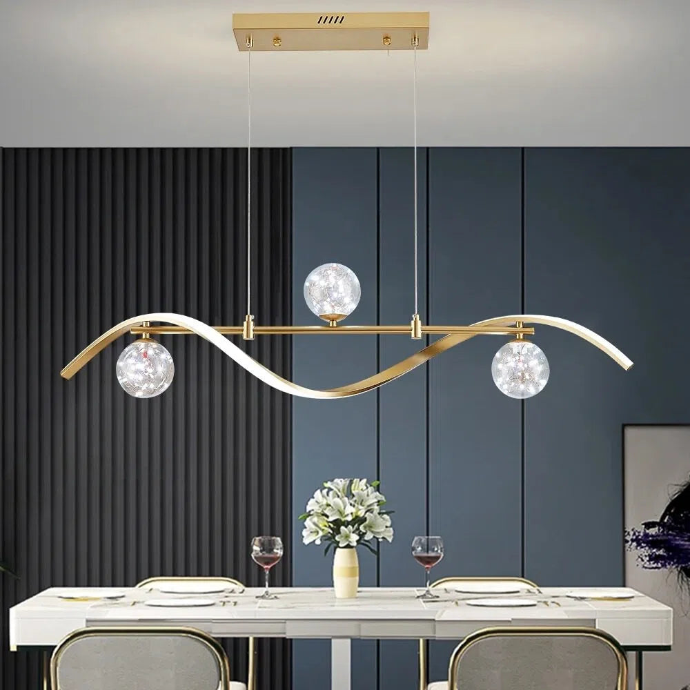 Golden Kitchen Island Pendant Light