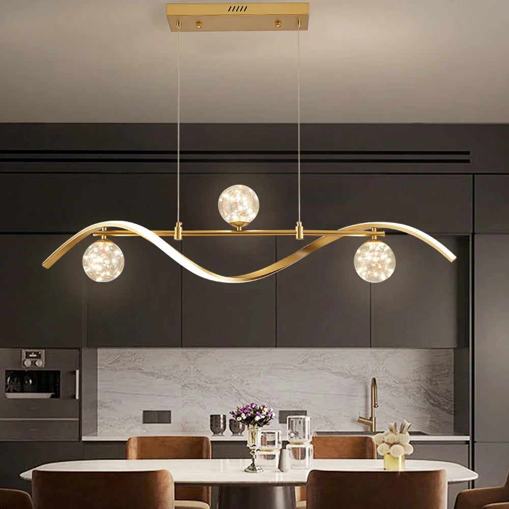 Golden Kitchen Island Pendant Light