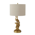 Golden Resin Peacock Table Lamp