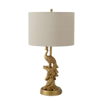 Golden Resin Peacock Table Lamp