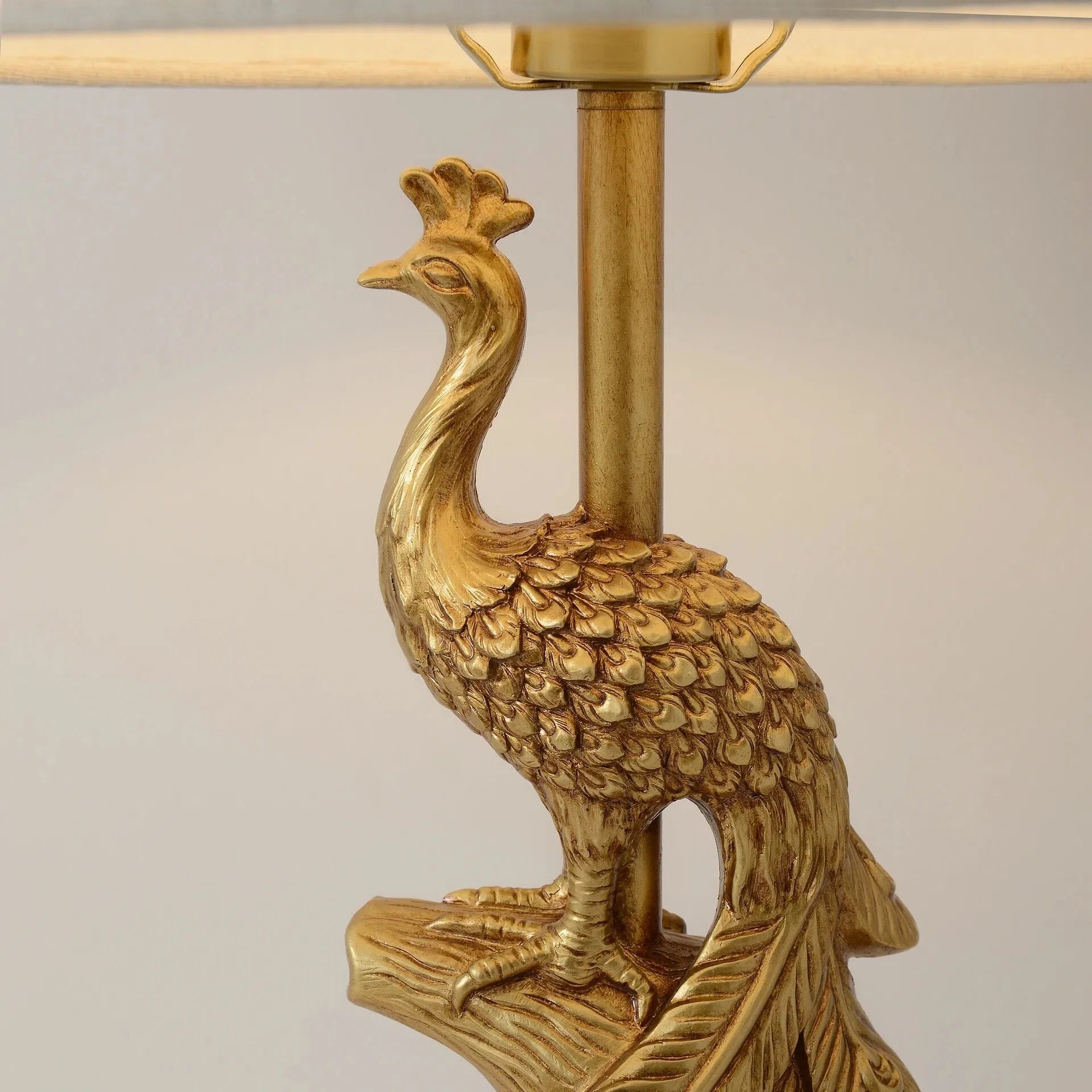 Golden Resin Peacock Table Lamp