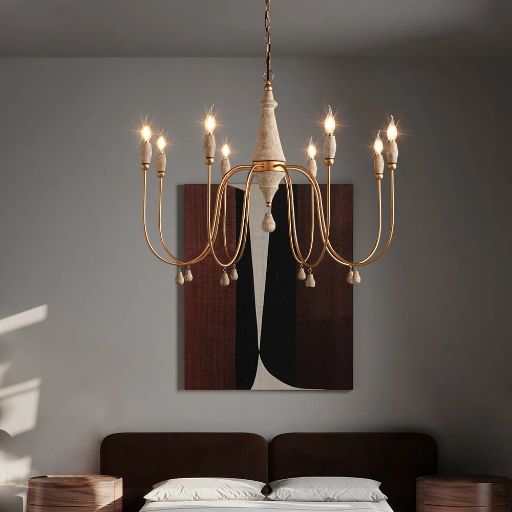 Golden Wooden Palace Chandelier