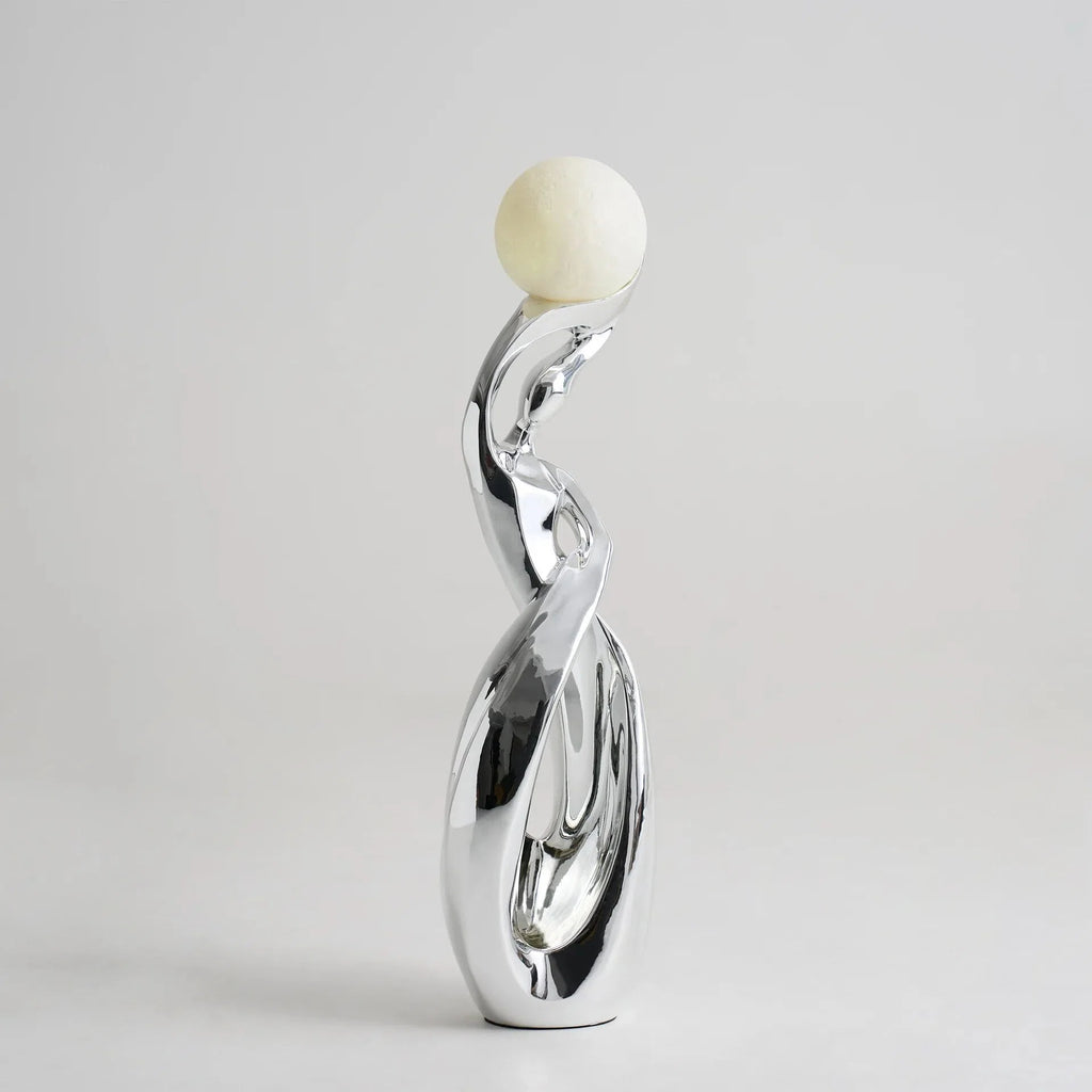 Silver Sculpture Illuminated Ball Ambient Light