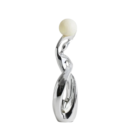 Silver Sculpture Illuminated Ball Ambient Light