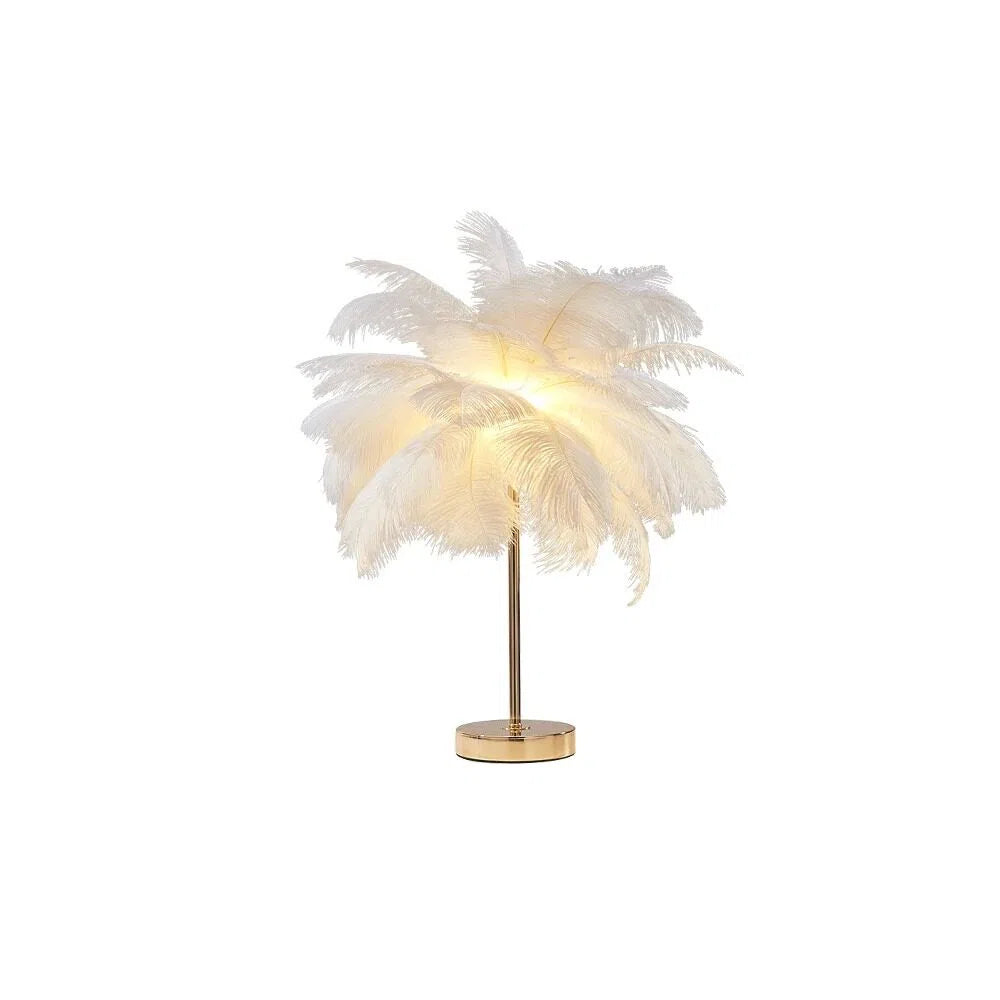 Snow White Feather Table Lamp