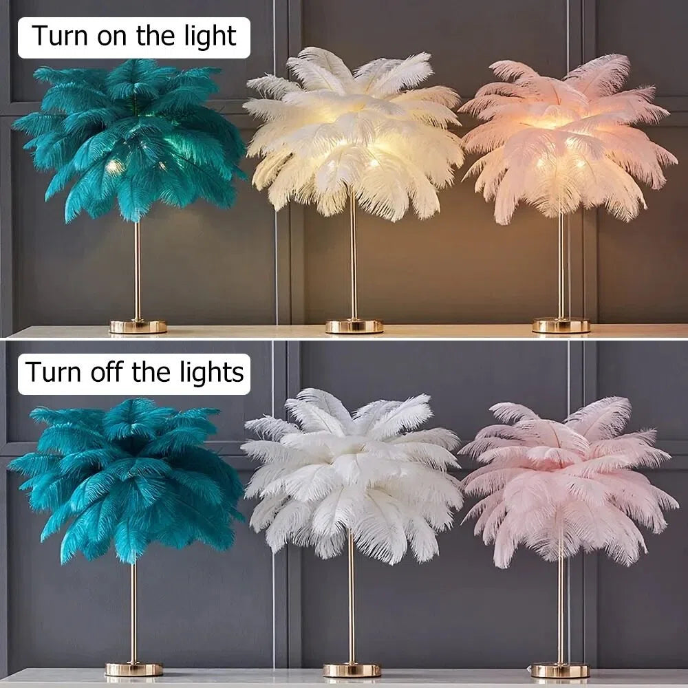 Snow White Feather Table Lamp