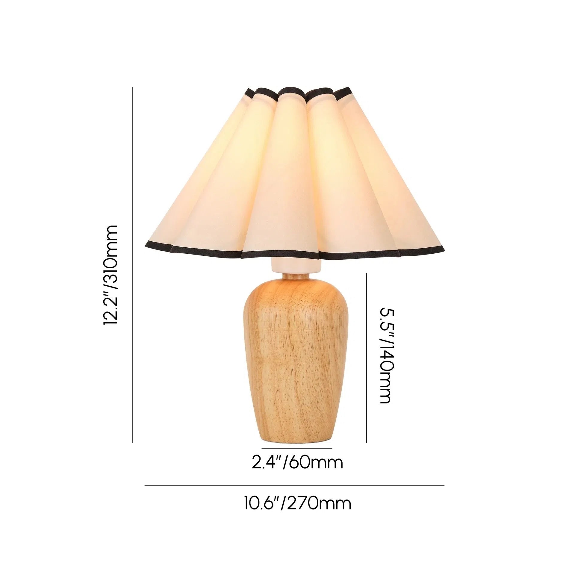 Wooden Vase Lampshade Table Lamp